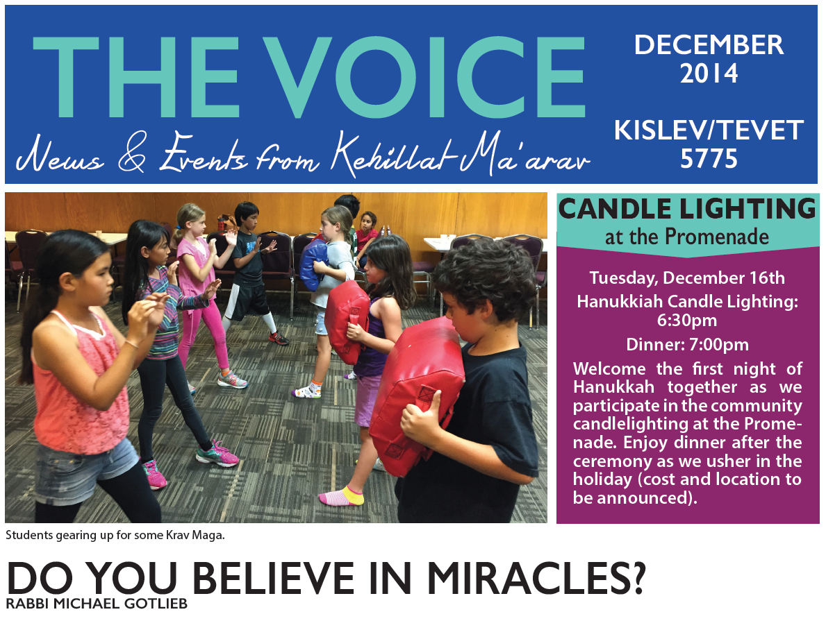 Kehillat Ma'arav Newsletter December 2014